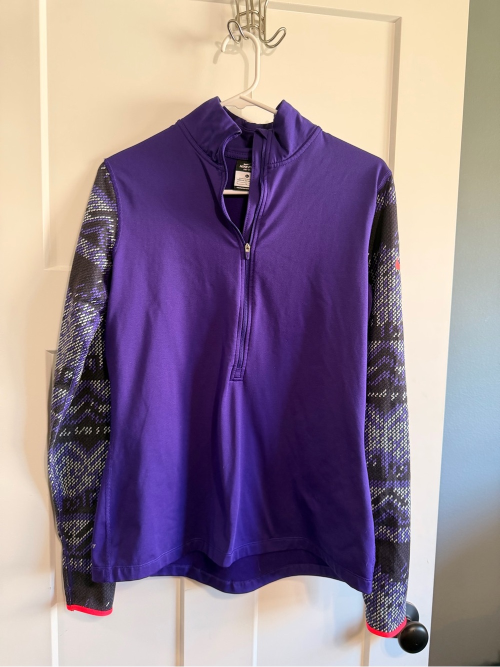 Nike Pro Purple Dri-Fit Half Zip Jacket